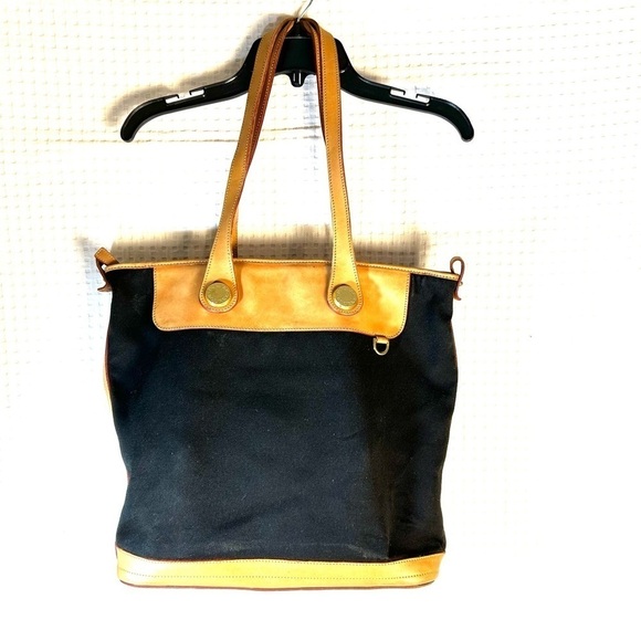 Dooney & Bourke Black and Tan Tote Bag - Picture 8 of 15